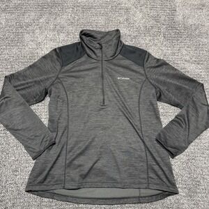 Columbia Womens Size XL Gray Black 1/4 Zip Fleece Sweater Pullover